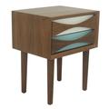 Corrigan Studio® Saidivar 4 Legs 2 Drawer End Table Wood in Brown | 26 H x 16 W x 13 D in | Wayfair C2BD9B6256D04831AF66B60E1EA83787