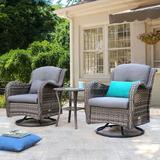 Wade Logan® Araneli 3 Piece Rattan Seating Group w/ Cushions in Gray | Outdoor Furniture | Wayfair F2E3996CEC1C46378B3BEF6D06C4B7AD