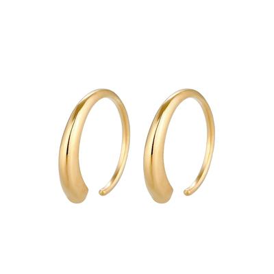 Elli Basic Creole Geo Offen Blogger Plain 925 Silber goldfarben Damen