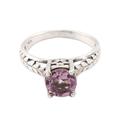 Sparkling Crown,'Faceted Amethyst Solitaire Ring Crafted in India'