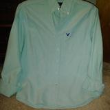 American Eagle Outfitters Tops | American Eagle Outfitters Button Up | Color: Blue/Green | Size: Xs
