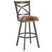 Red Barrel Studio® Hufford Swivel Bar & Counter Stool Upholstered/Metal in Gray/Brown | 44.5 H x 16.5 W x 17 D in | Wayfair