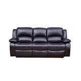 Red Barrel Studio® Convergent 85" Faux Leather Pillow Top Arm Reclining Sofa Faux Leather in Black | 39 H x 85 W x 40 D in | Wayfair