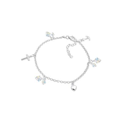 Elli Kreuz Herz Anker Kristalle 925 Silber 20 Damen Image
