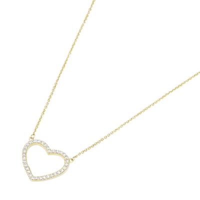 Luigi Merano Collier Mittelteil Herz mit Zirkonia, Gold 375 45 cm Damen