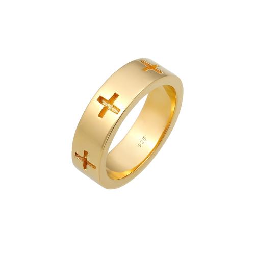 Elli - Kreuz Cut Out Bandring Religiös Glaube 925 Silber Ringe Damen