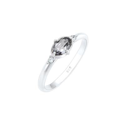 Elli - Bandring Geo Form Kristalle 925 Silber Ringe 1 ct Damen