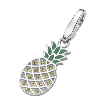 Giorgio Martello Milano - Charm Ananas, Silber 925 Charms & Kettenanhänger 1 ct Grün Damen