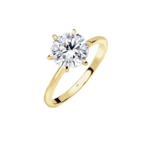 Elli PREMIUM - Solitär 375 Gelbgold Zirkonia Geschenkidee Ringe 1 ct Damen