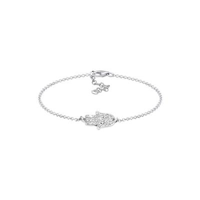 Elli - Hamsa Hand der Fatima Kristalle 925 Silber Armbänder & Armreife Damen