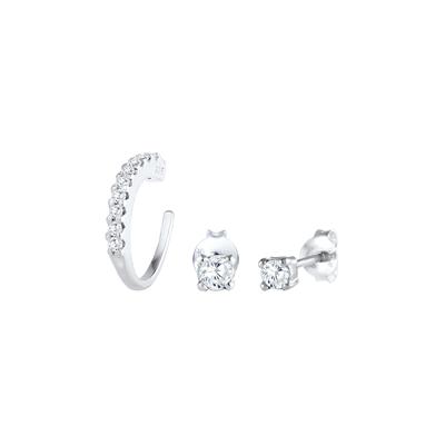 Elli Ohrringe Single Earcuff Zirkona Kristalle Trend 925 Silber silberfarben Damen Image