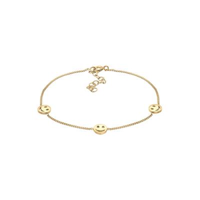 Elli - mit Smiling Face Plättchen Basic Blogger Trend 925 Silber Armbänder & Armreife 1 ct Damen