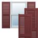 Ekena Millwork 14 1/2 W x 27 H Lifetime Vinyl TailorMade Cathedral Top Center Mullion Open Louver Shutters w/Shutter-Loks (Per Pair) Wineberry