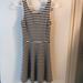 American Eagle Outfitters Dresses | American Eagle Stripe Cross Back Dress | Color: Gray/White | Size: 2
