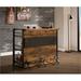 17 Stories Eisenhart Bar w/ Wine Storage Wood/Metal in Brown/Gray | 41 H x 20.5 D in | Wayfair 147B2341BC4942409355CD8E33EE5D9C