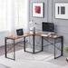 Winston Porter Aleksander Reversible L-Shape Desk Metal in Brown | 29.7 H x 59.1 W x 39.4 D in | Wayfair E683DF77F55346FAA72E48F28571B0FA