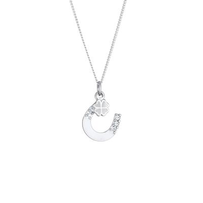Elli - Hufeisen Kleeblatt 925 Silber, mit Kristallen von Swarovski® Ketten 1 ct Damen (24.89 € / 1 ct)