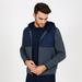 Nautica Men's Big & Tall Mixed Media Colorblock Hoodie Charcoal Heather, 2XLT