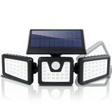 3 Pack BALORAY 2000Lumen 70 LED Solar Powered PIR Motion Detector Lights Outdoor with 270Â°Wide Angle IP65 Waterproof Portable Solar Powered Security Lights for Front Door Yard Garage Deck Pool Area