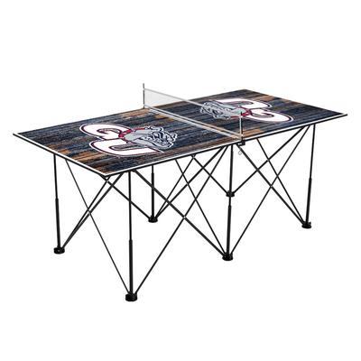 "Gonzaga Bulldogs 6' Weathered Design Pop Up Table Tennis Set"