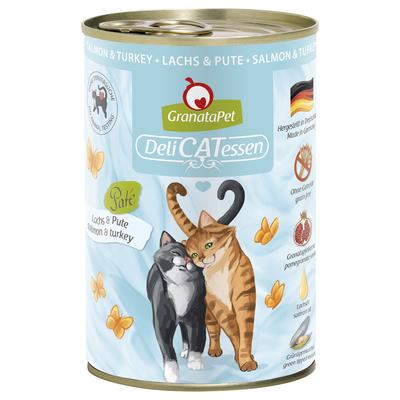 24 x 400 g Lachs & Pute GranataPet DeliCatessen Katzenfutter nass