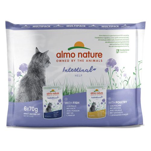 24x70g Almo Nature Holistic Intestinal Help Mix: 12 x mit Geflügel und 12 x mit Fisch...