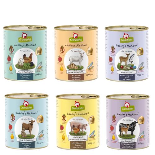 Mix I GranataPet Liebling's Mahlzeit Mixpaket 6 x 800 g Nassfutter Hund