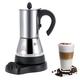 Wandisy Electric Coffee Maker, Coffee Machines Moka Pot 200/300ml Electric Stainless Steel Espresso Coffee Mocha Pot for Home/Office Use(300ml)