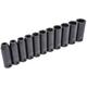 JEGS M590DB 11-Piece Impact Socket Set 1/2 in. Drive SAE Deep Impact Black Chrom