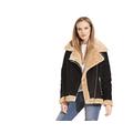 Charcoal Fashion Oversize Shearling Aviator Biker (08JW18 Black) (16)