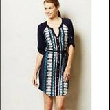 Anthropologie Dresses | Anthro. Tiny Embroidered Dress | Color: Blue/White | Size: Xs