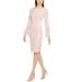 Chiffon-bell-sleeve Sheath Dress - Pink - Calvin Klein Dresses