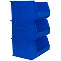 Akro-Mils Stackable Storage Bins AkroBins 30270 Stacking Organizer 18 x16 x11 Blue 3-Pack