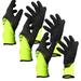 Work Gloves Costech Knit Latex Coated General Work Glove ; Insulation; Large Size; Non-Slip & Super- Comfort with Textured Rubber Tight Grip Palm for Gardening Construction [Set of 3 Pairs]