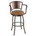 Lark Manor™ Amareona Swivel Bar & Counter Stool Upholstered/Metal in Gray/Brown | 45.5 H x 16.5 W x 16.5 D in | Wayfair