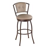 Lark Manor™ Amareona Swivel Counter, Bar & Extra Tall Stool Upholstered/Metal in Brown | 45.5 H x 16.5 W x 16.5 D in | Wayfair
