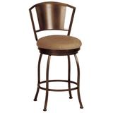 Lark Manor™ Amareona Swivel Bar & Counter Stool Upholstered/Metal in Black/Brown | 45.5 H x 16.5 W x 16.5 D in | Wayfair