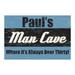 Millwood Pines Westcott Man Cave Personalized 27 in. x 18 in. Non-Slip Outdoor Door Mat Synthetics in Blue/Black | Wayfair