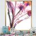 East Urban Home 'Abstract Purple Handpainted Flowers' Picture Frame Print on Canvas in Gray/White | 46 H x 36 W x 1.5 D in | Wayfair