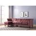 Pink Sectional - House of Hampton® Willer 106" Wide Reversible Modular Corner Sectional w/ Ottoman Faux Leather/Velvet | Wayfair