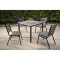 Lorell Patio Dining Side Chair in Gray/Black | 35.5 H x 18.5 W x 23.5 D in | Wayfair 42687