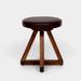 ARTLESS X Accent Stool Wood/Upholstered/Leather/Genuine Leather in Red/Blue/White | 18 H x 18 W x 18 D in | Wayfair A-X1-L-B-W