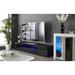Orren Ellis 78" Gerniot Glossy TV Stand Cabinet w/ Lights Soundbar Shelf for TVs up to 88" Wood in Black | 13.77 H in | Wayfair