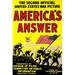 Buyenlarge 'America's Answer. The Second Official United States War Picture' Vintage Advertisement in Red/Yellow | 42 H x 28 W x 1.5 D in | Wayfair