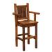 Fireside Lodge Bar & Counter Stool Wood/Upholstered/Leather/Genuine Leather in Brown | 42 H x 25 W x 21 D in | Wayfair B16420-SL-ButteLeather