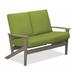 Winston Porter Chrisa Loveseat w/ Cushions Plastic/Metal in Blue/Brown | 38 H x 51.5 W x 31 D in | Outdoor Furniture | Wayfair