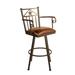 Millwood Pines Andy Swivel Bar, Counter Stool & Extra Tall Upholstered/Metal in Black/Brown | 44 H x 18.5 W x 17 D in | Wayfair