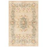 White 24 x 0.4 in Indoor Area Rug - Astoria Grand Molter Floral Handmade Tufted Woo lvory/Light Blue Area Rug Wool | 24 W x 0.4 D in | Wayfair