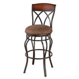 Red Barrel Studio® Hughey Swivel Bar & Counter Stool Upholstered/Metal in Black | 39.5 H x 16.5 W x 16.5 D in | Wayfair