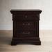 Birch Lane™ Olander 3 - Drawer Solid Wood Nightstand in Dark Wood in Brown | 28.5 H x 26 W x 17 D in | Wayfair 801118E81EE54F6DA6C126E0CD1700D3